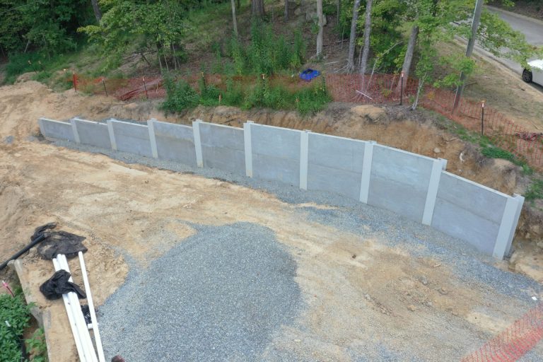 soldier pile and precast panel retaining walls