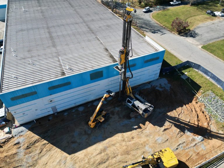 drilling beside building